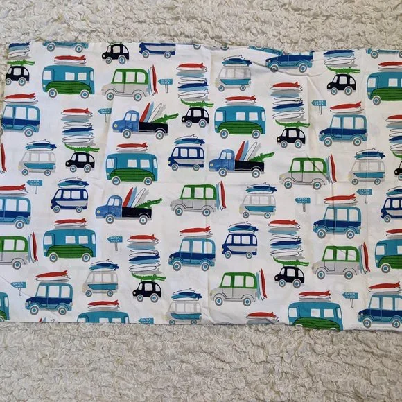 Pottery Barn Kids Cars Print Standard Pillow Case - Picture 2 of 8